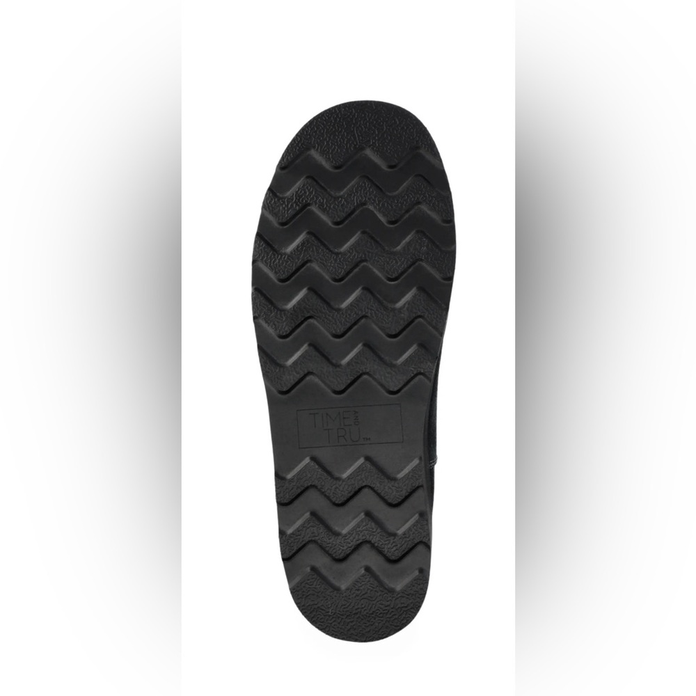 Women's Black Suede Ankle Boots- Platform Cozy Boots Black Size 9 - Picture 4 of 10